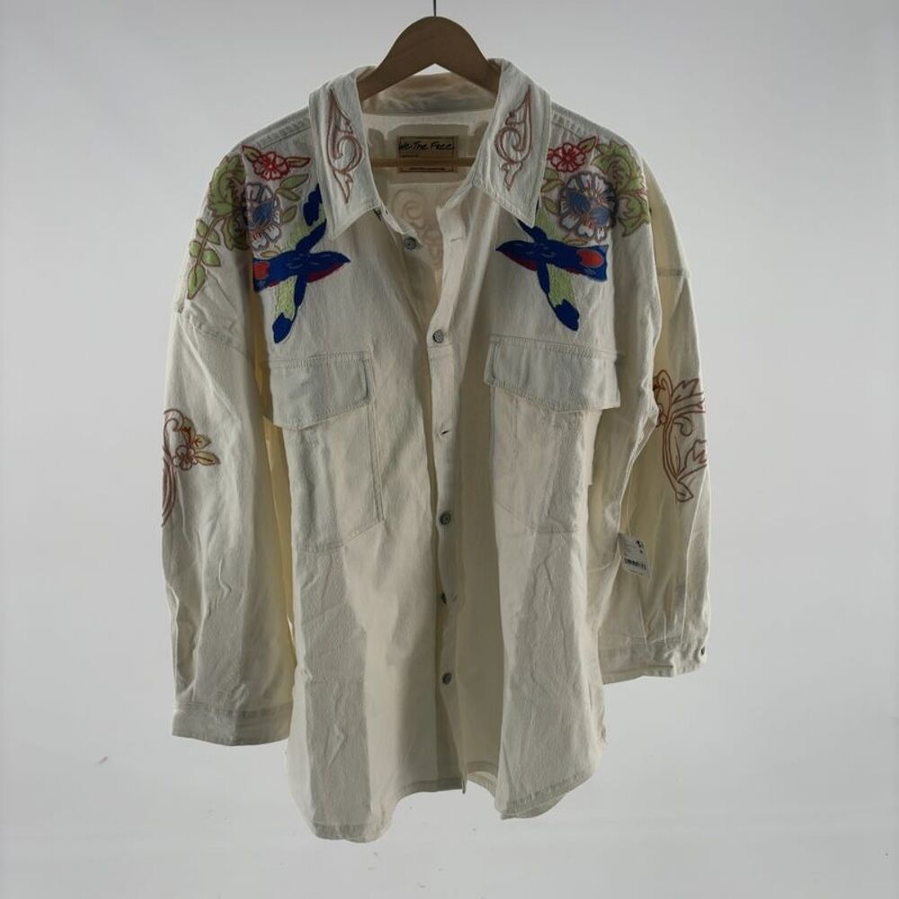 Free People Take Flight Embroidered Shirt